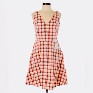 A New Day Plaid Sleeveless Dress with Lace Detail